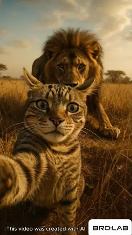 This is not the selfie I planned #ai영상 #고양이밈 #셀카고양이 #aianimals #ai밈 #catmeme #aianimals #라이언킹st #aihumor #funnyai #selfiecat #고양이셀카 #surrealvideo #wildlifeai #고양이vs사자 