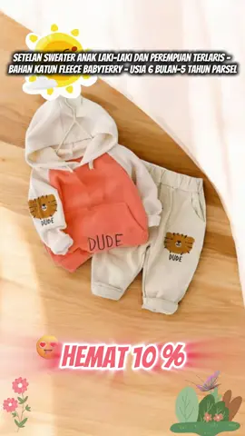 Setelan Sweater Anak Laki-Laki dan Perempuan Terlaris - Bahan Katun Fleece Babyterry - Usia 6 Bulan-5 Tahun Parsel