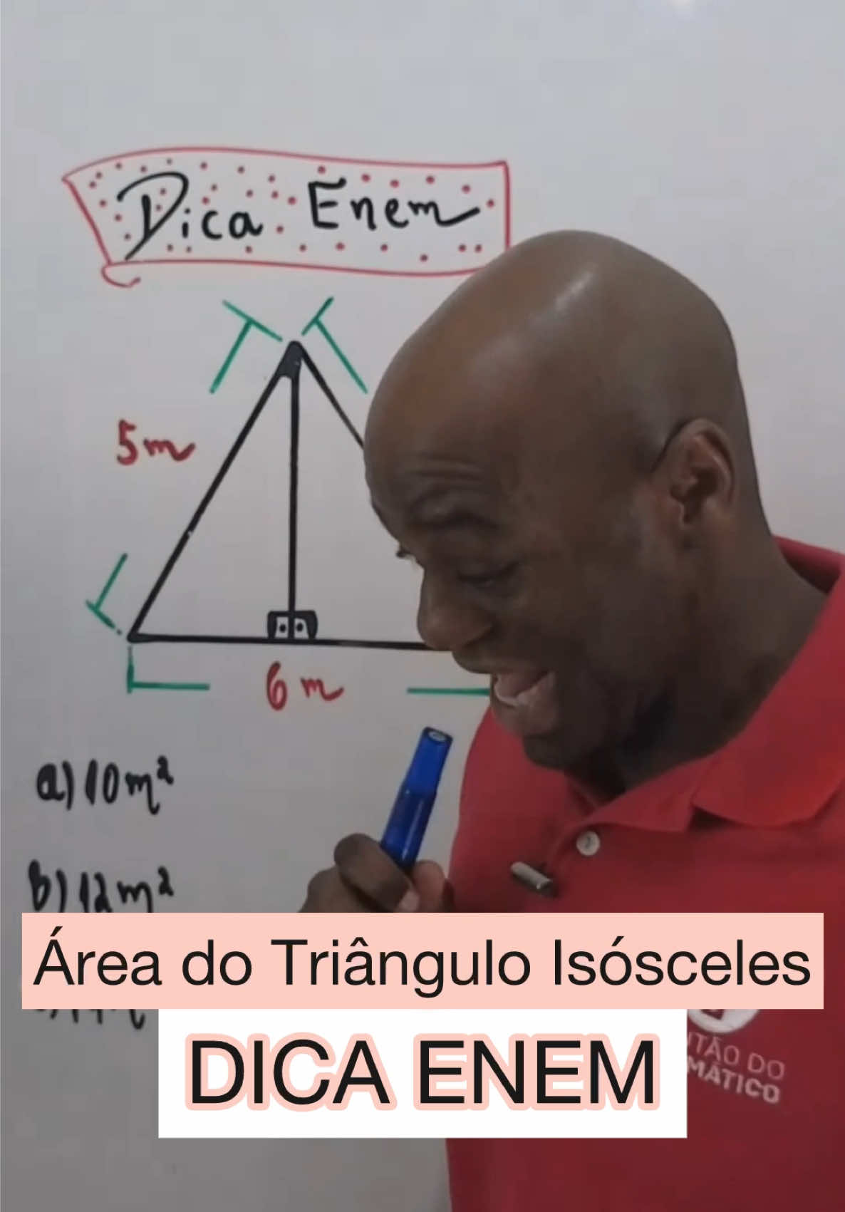 ✅DICA ENEM - Área do Triângulo Isósceles✅ Conteúdo Enem todos os dias com Professor Sacramento na área. Tamujuntão MINHA FAMÍLIA! #matematica #areadetriangulo #professorsacramento #coracaopartido 