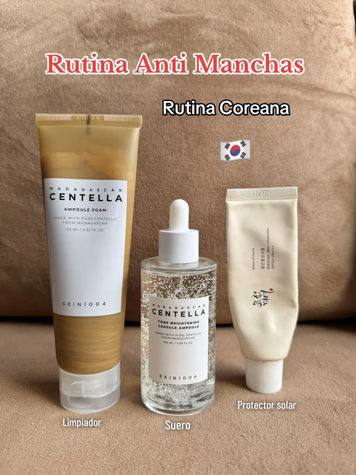 Esta rutina es ideal para todo tipo de piel, limpia, trata manchas y mantiene la piel hidratada y protegida de los rayos Uvb.  #skincarecoreano #centellaasiatica #tonebrightening #rutinacoreana 