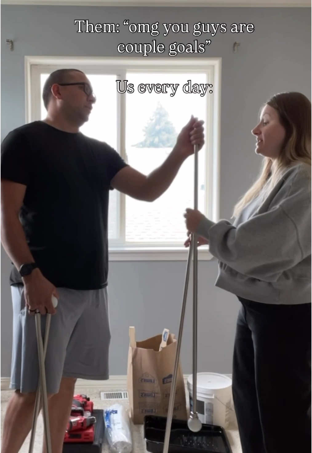 Especially with home projects 😂🥴 #marriedcouples #couplecomedy #funnycouples #marriagehumor #relatable #homeprojects #marriedlife 