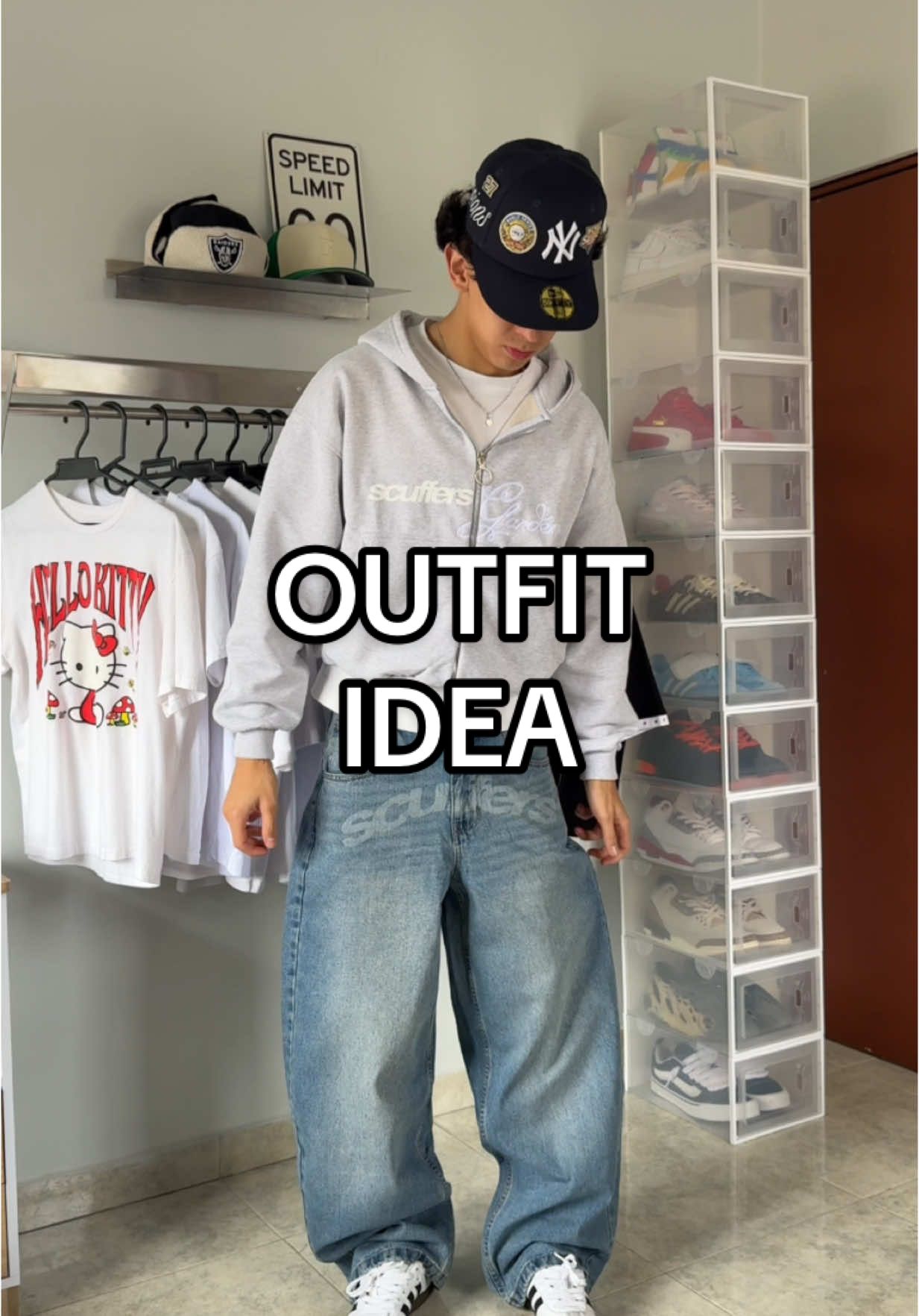 un outfit algo más clean 🧏🏻‍♂️ @SCUFFERS  #fashion #moda #streetwear #scuffers #baggy #jeans #fashion #streetwear #clothes #colombia #inspo #viral #outfitideas #moda #grwm #outfit #baggy #jeans #samba #adidas #scuffers #hat #zipup #hoodie #style #styling #accesories 