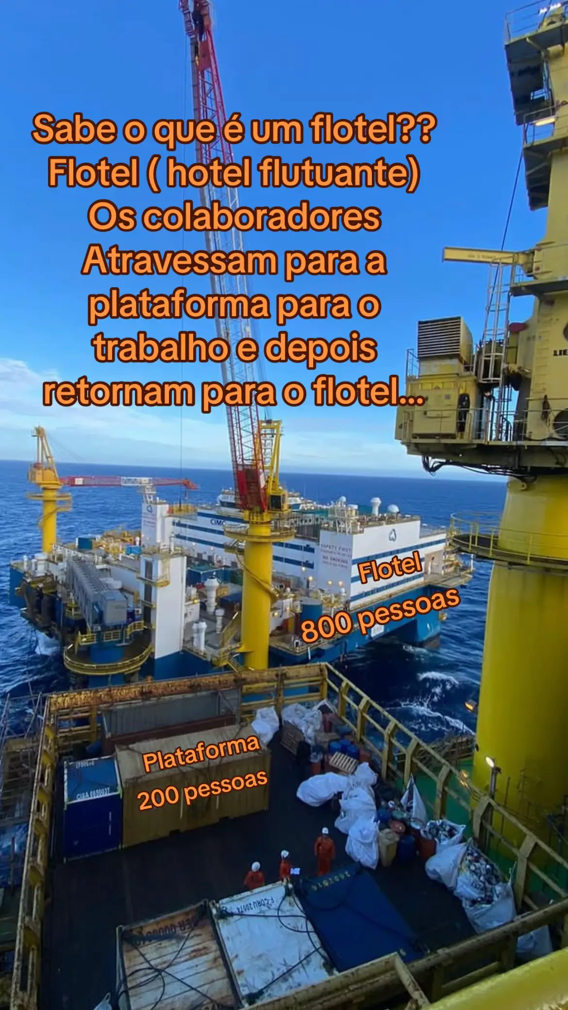 Movimentação de cargas 🏗️ #guindaste #plataforma #oceano #flotel #cargas #pra #cima