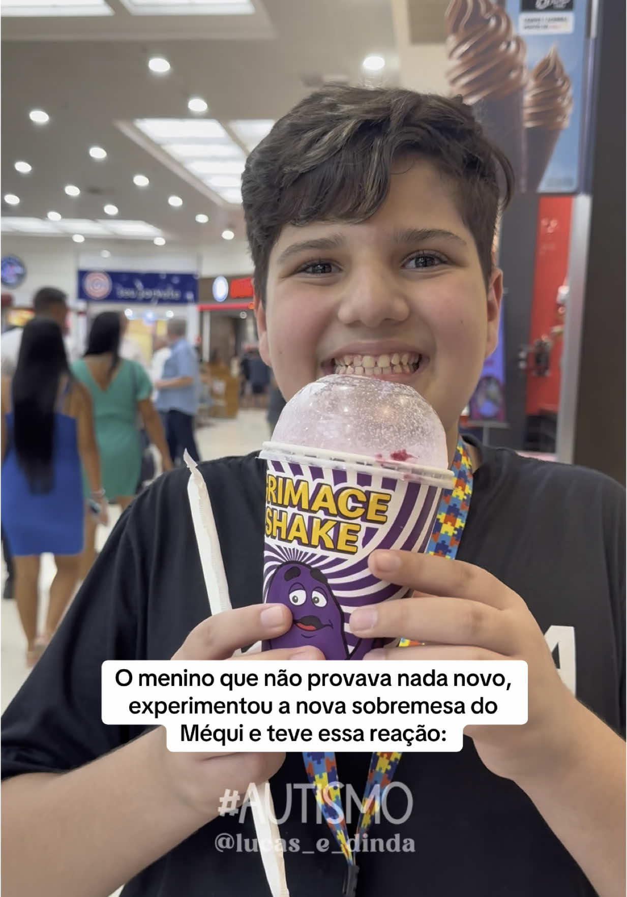 Eu to amando viver essa nova fase na seletividade alimentar com você, carinha 💜 #seletividadealimentar #grimaceshake #grimace #mcdonalds #autismo