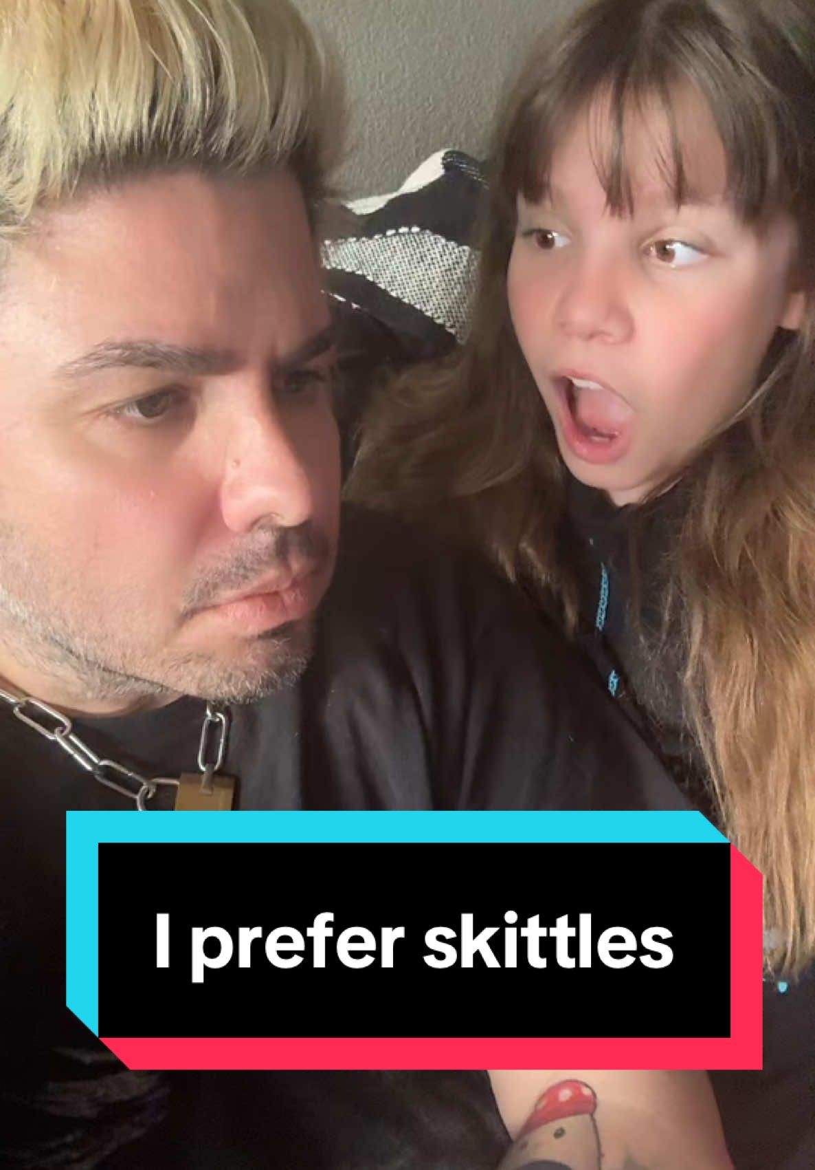 A typical conversation with my daughter. #dad #daughter #funny #funnyvideo #hilarious #eminem #mm #skittles #candy #relateable 
