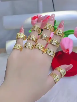nhẫn kim tiền mặt chữ nhà em đủ các chữ cái từ A - Y #nhan #trangsuconline #trangsuc #vangbac #vang18k 