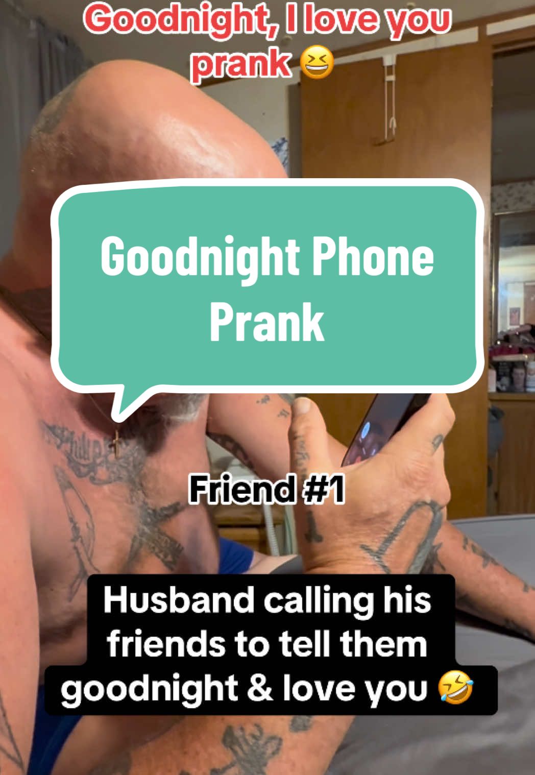 Goodnight Phone Prank 🤣#goodnightguys #goodnightprank #goodnighthumor #goodnightloveyou #prank #husbandwifecomedy #funny #friendships 