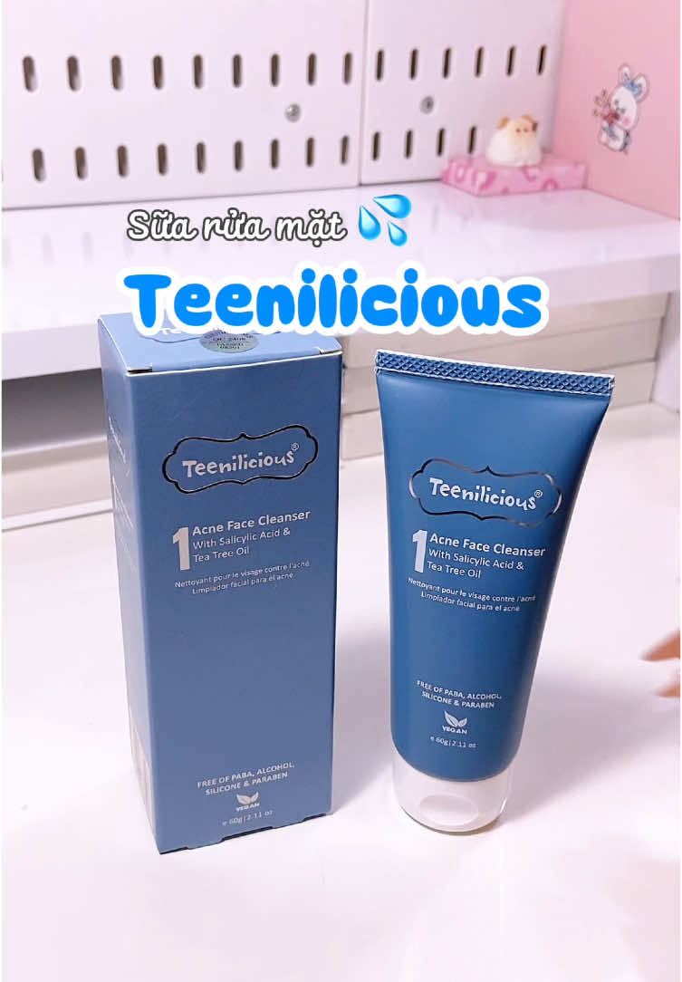 Sữa rửa mặt Teenilicious cho da dầu m.ụn. #teenilicious #teeniliciousacnefacecleanser #suaruamattrimun #muntuoidaythi #myphamthuanchay 