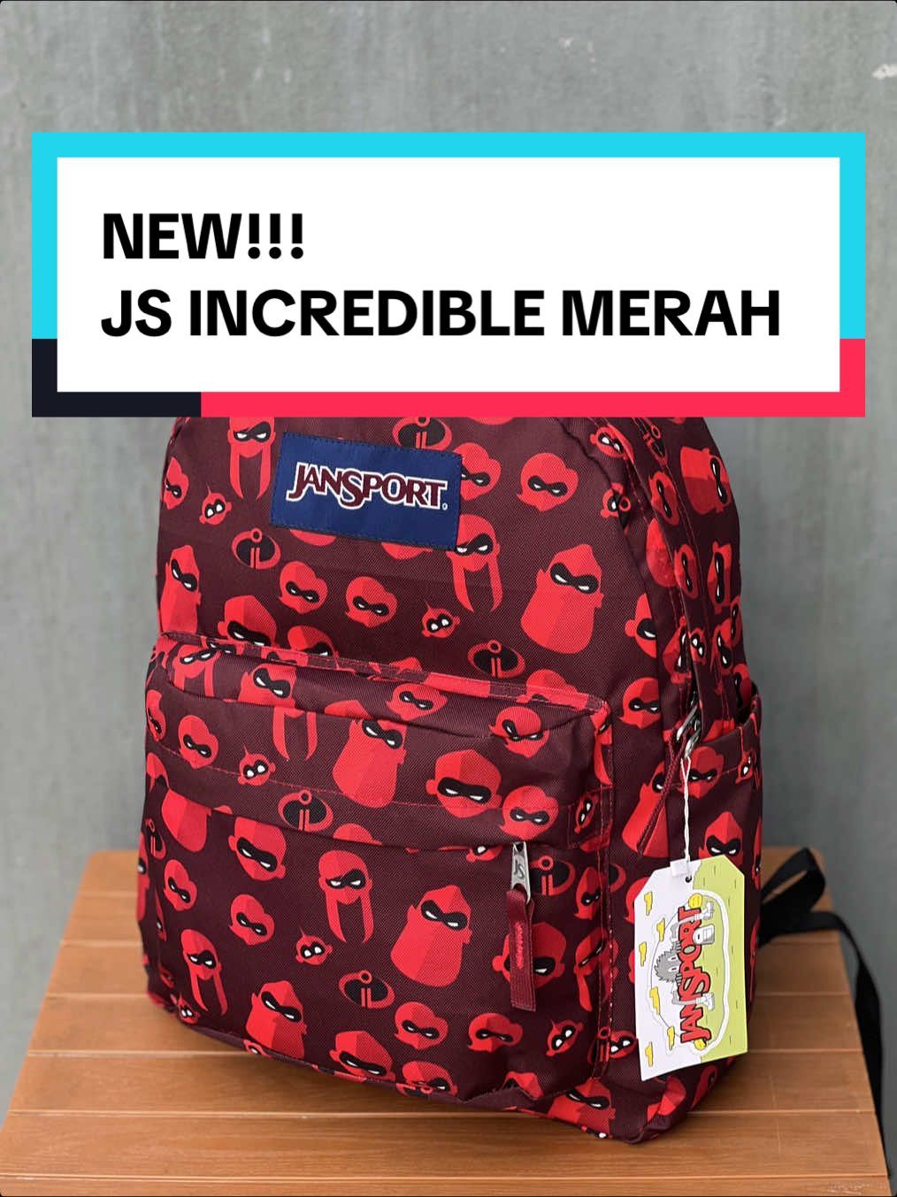 Para pecinta incredible buruan di co nih, motif baru incredible merah 🔥 #jansport #premium #backpack #tasmurah #jansportbackpack #backtoschool 