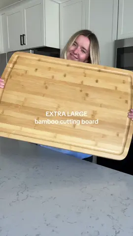 Why am i obsessed! Never had a bamboo cutting board this big!! Can’t wait to use it as a cutting board and a serving board. Bamboo is soooo much better for you to cut on.  #extralargebamboocuttingboard #extralargecuttingboard #cuttingboard #tiktokshopcreatorpicks #bamboo #bamboocuttingboard #kitchenfinds #kitchengadgets #chefmusthaves #kitchenware #tiktokshopmemorialday 