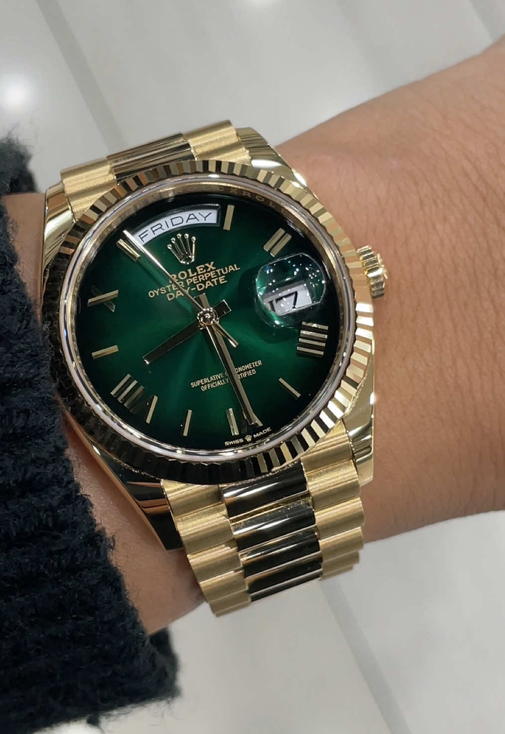 Something about Green Ombré dials 😩 New arrival Day Date 36 Yellow gold! 💚 #watchexchangeau #fyp #viral #bondi #sydneywatches #armcandy #LuxuryWatches #watch  Not Affiliated With Any Brands