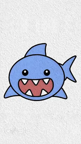 Cách vẽ chú cá mập nhỏ #rosieart #LearnOnTikTok #hocvecungrosie 