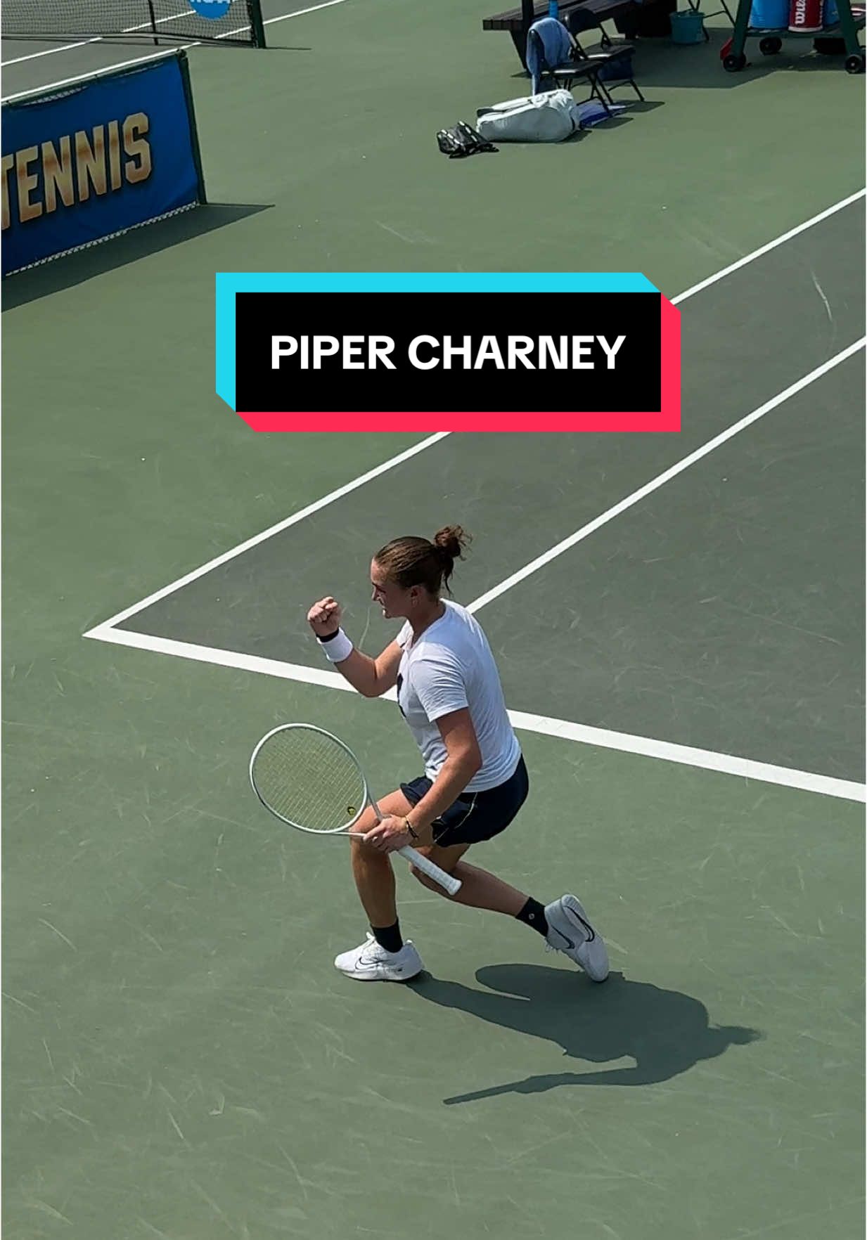 No one in college tennis needs to be mic’d for a match more than Piper Charney #tennis 