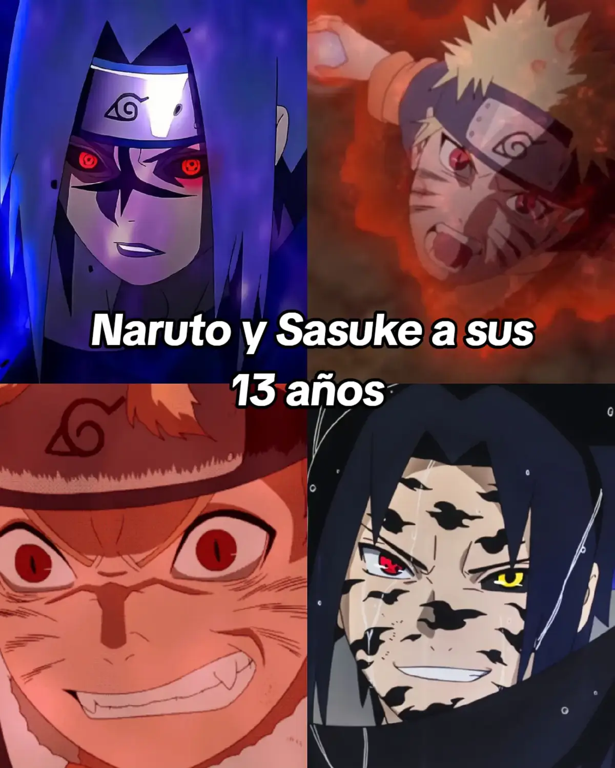- // A pesar de su pasado triste Naruto y Sasuke su infancia no es nada comparado con la que vivieron shisui, Kakashi, Itachi y obito a sus 14 años , ellos vivían en un mundo de odió , Guerras y sangre ellos fueron prodigios de su generación lucharon en guerras con tan solo 12 años sin dudas sus infancia fueron muy duras criados de otro forma ellos a sus 14 años ya era asesinos a sangré fría y despiadados en la guerra en cuanto a Naruto y Sasuke vivían en un mundo medianamente tranqui y sobre todo con paz ellos a sus 13 luchan por poder nada más y por su amistad pero comparado con ellos a sus 14 años Naruto y Sasuke quedan como bebés 🔥☠️ #narutoshippuden #gabyysins #narutofans #Anime #itachiuchiha #sasukeuchiha #kakashihatake #obitouchiha #shisuiuchiha #fyp #amv_anime 