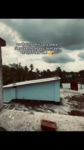 সব ঠিক হয়ে গেলেও মনে থাকবে বিষন্ন বিকালে সেই মুহূর্ত গুলো যখন পাশে কেউ ছিল না..!🙂❤️‍🩹
