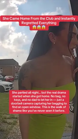 She partied all night… but the real drama started when she got home. No bag, no keys, and no dad to let her in — just a doorbell camera capturing her begging to find an open window. This is the walk of shame like you’ve never seen it before. 🎥 Caught on cam 🔑 Locked out & desperate 📦 Full chaos mode activated #fyp #foryoupagе #viralvideos #caughtoncamera #relationshipdrama  #doorbellcamera #lockedout 