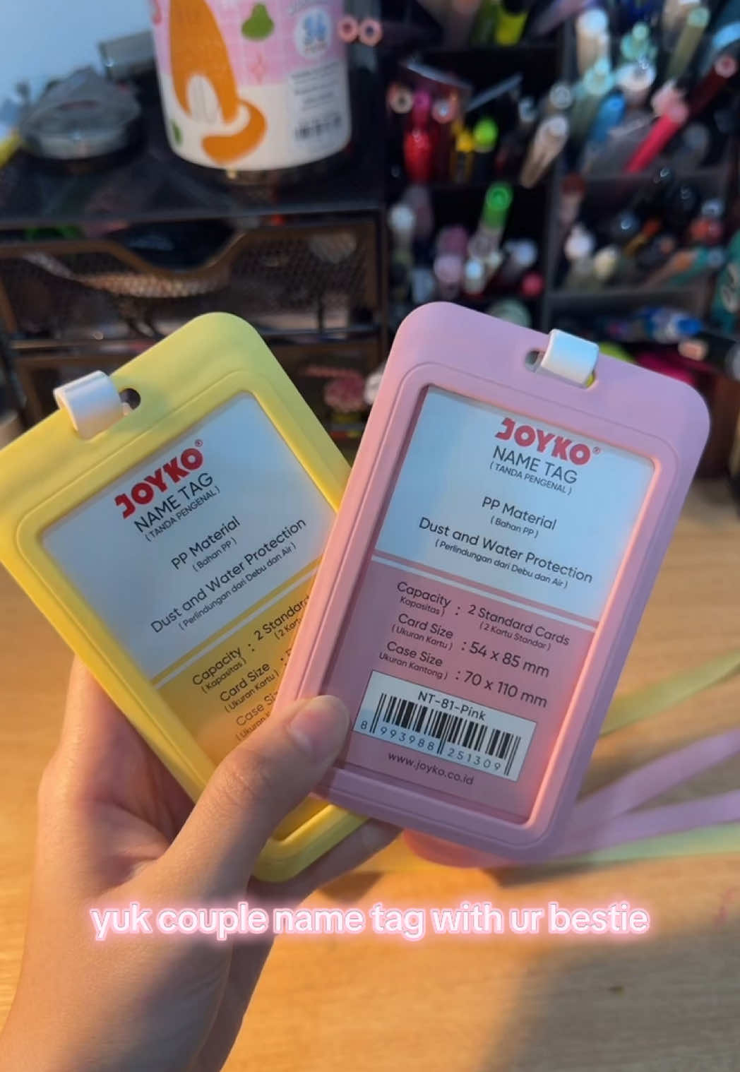 lucu bgt gasi warnnaya pastel🤩 #studywithch #fyp #rekomendasi #recommendations #fypシ゚viral #joyko #nametag #joykostationery #joykoindonesia #joykocreative #nametagpastel #idcard #idcardholder 