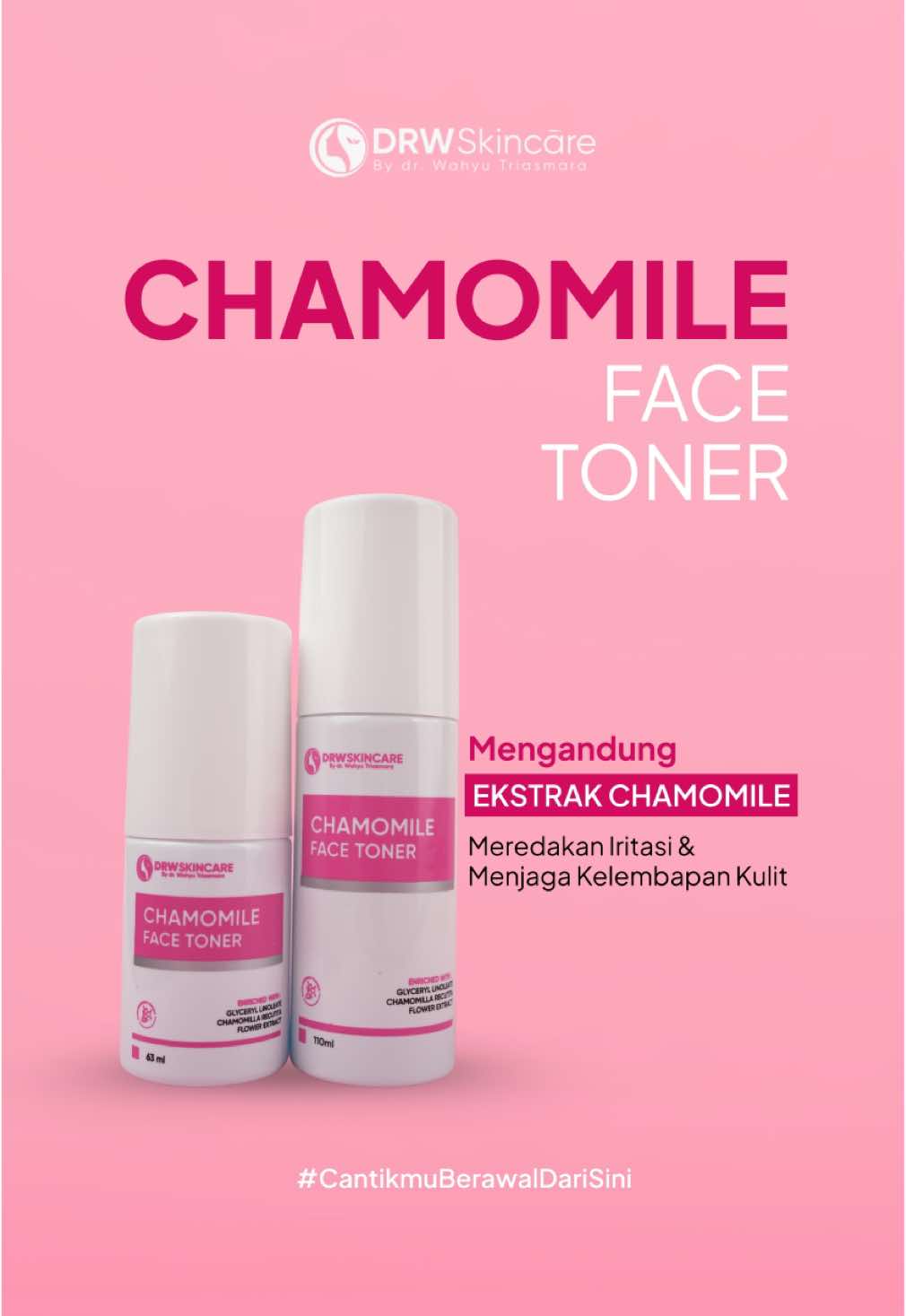 FACE TONER DENGAN EKSTRAK CHAMOMILE ‼️ Ingin membersihkan wajah lebih maksimal sambil menyejukkan kulit? Gunakan Chamomile Face Toner by DRW Skincare! Siap angkat kotoran, debu, dan sisa makeup di wajah hanya dengan satu solusi! Sudah siap tampil lebih bersih dan percaya diri? #facetoner #chamomile #fyp #drwskincare #1dekadedrwskincare #viral