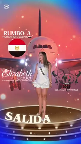 @elizabethcader Top Model of the World El Salvador 2025 directamente a Hurghada, Egipto🇪🇬, donde se llevara a cabo la edición 31 de prestigioso certamen de belleza con base al modelaje. Nuestra representante ya se encuentra en tierras egipcias, para poner en alto el nombre de El Salvador💙🇸🇻 Nuestros mejores deseos para ella🙏💙🇸🇻 #topmodeloftheworld #topmodeloftheworldelsalvador #egipto🇪🇬 #elsalvador🇸🇻