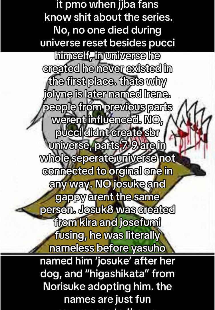 umm actually justt read the manga☝️🤓🤓 #jjba #jojosbizarreadventure #tspmo #jojouniverse #rant #jojopart6 #pucci #enricopucci #fyp