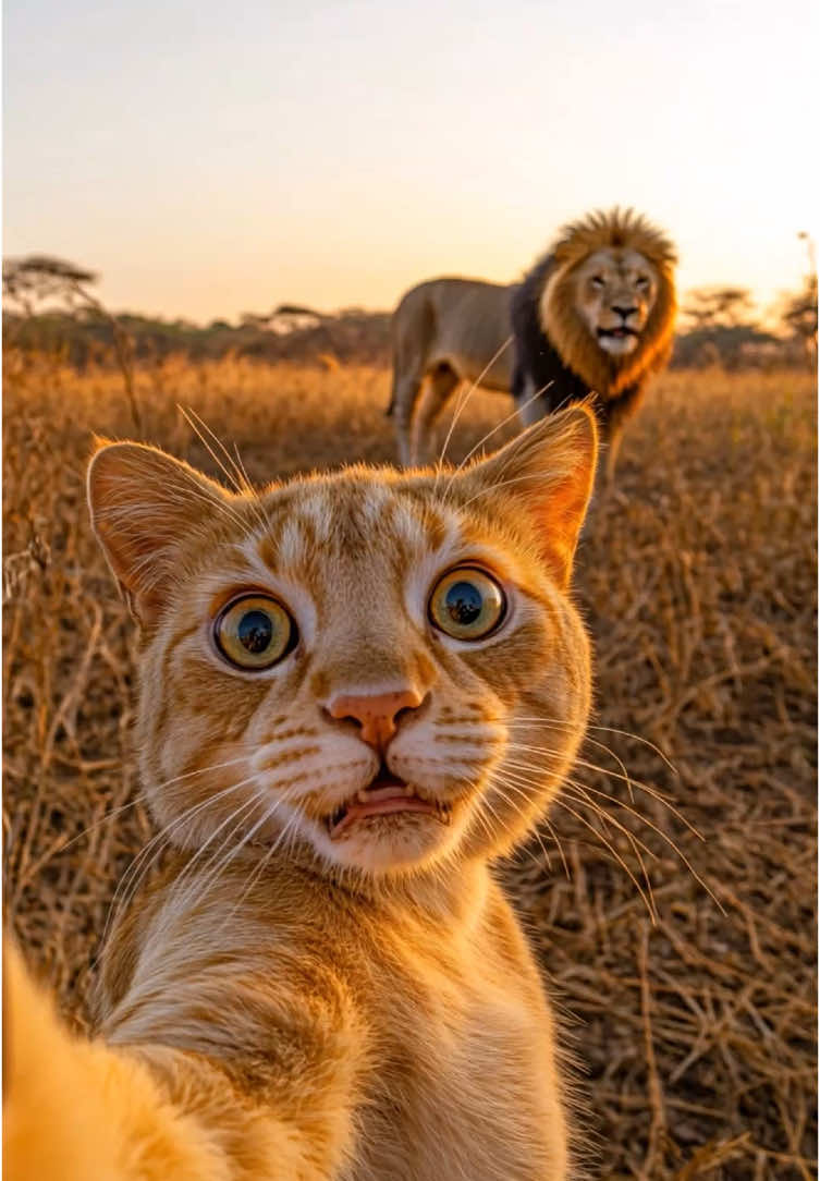 野良猫のサバンナ旅1日目 #ai #猫 #cat #lion #savanna #クックai子 #midjourney #aiart