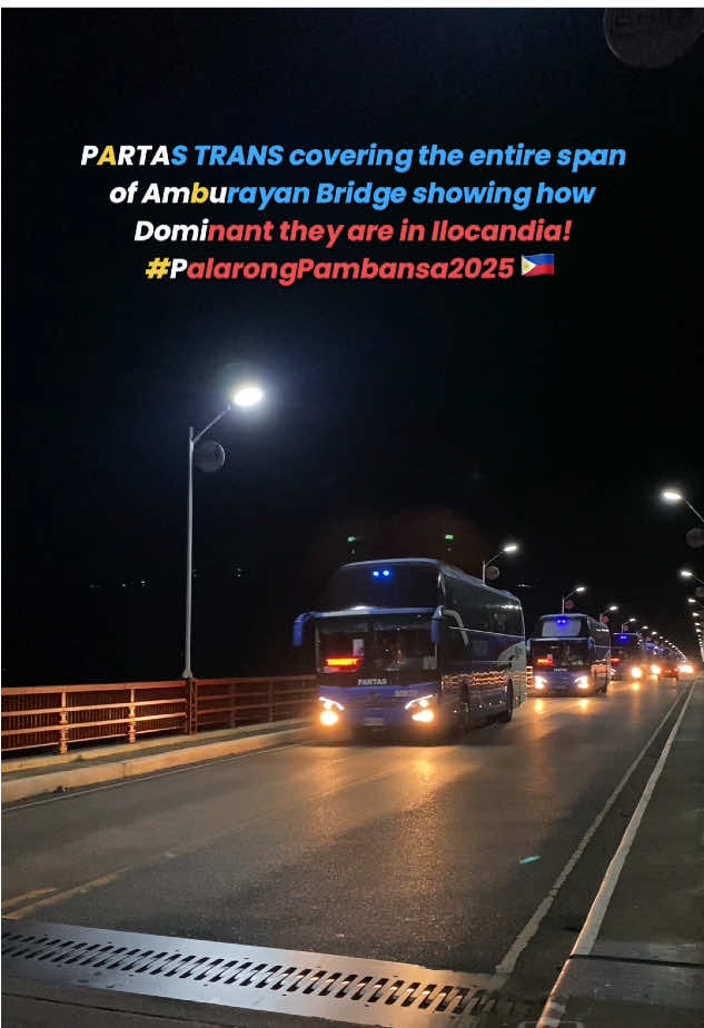 Gaano nga ba kadominante ang Roadrunner dito sa Ilocandia?? Watch this👇🏼 Covering the entire span of Amburayan bridge with only 19 buses! Just wow at meron pa bukas with 28 buses, kulang ang 90 secs na reels limit for that number of buses HAHA! Shoutout sa mga tropa nating transporter jan, and to those who will be competing in the event, I wish you all the best young & talented athletes!🫡 Partas Transportation Co., Inc. 85858, 85758, 85908, 85828, 85868, 85878, 82538, 85988, 82468, 85838, 83958, 85378, 82478, 85368, 83648, 85198, 85958, 82548 & 85888 || Special Trip (Delegates/Athletes for Palarong Pambansa 2025) #ispotabus #ilocandiabuses #busesph #philippinebuses #busenthusiast #busspotting #zhongtongbus #goldendragonbus #partas #partasbus #palarongpambansa2025 