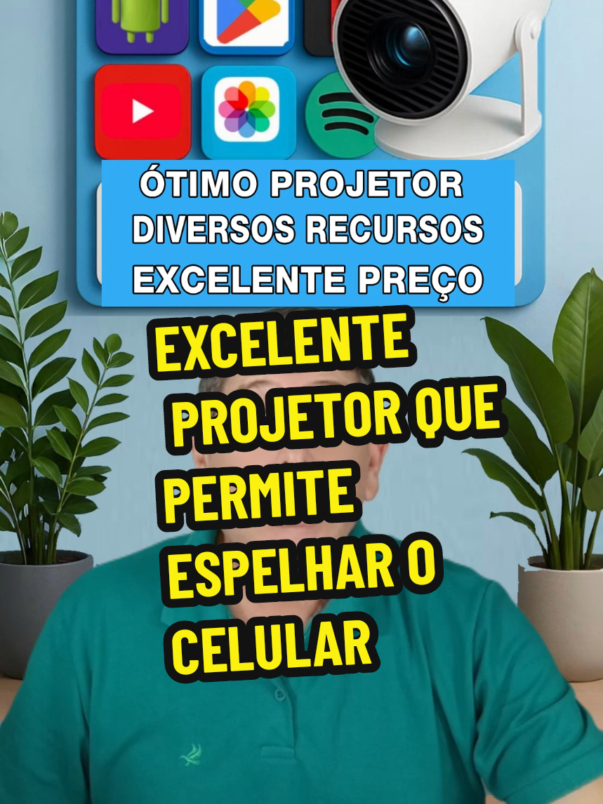 Excelente Projetor que permite espelhar o celular #projetor #hy300 
