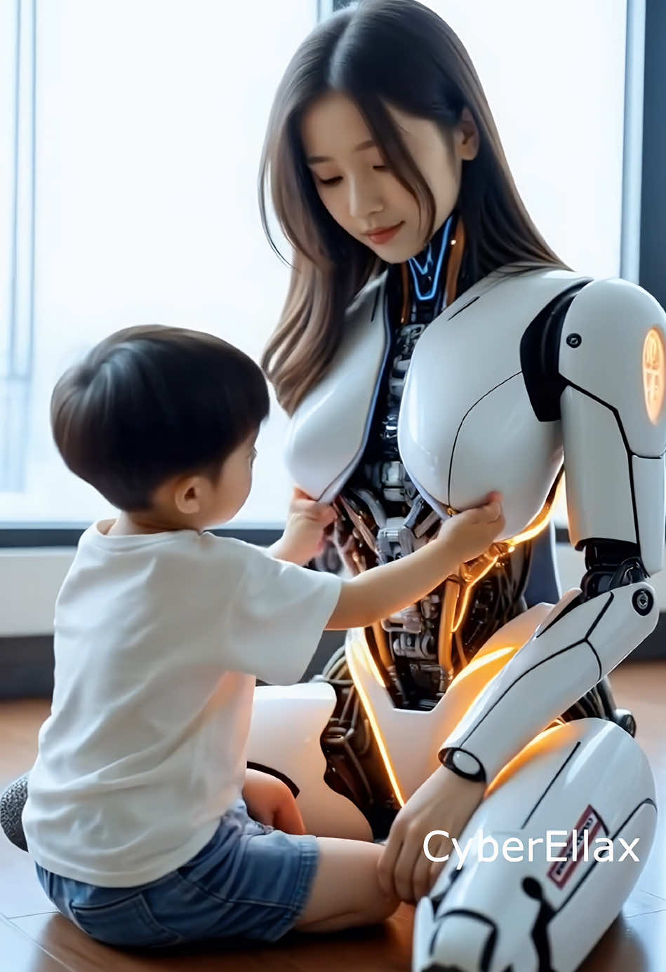 La conexión entre humanos y máquinas es más profunda de lo que creemos... 🤖❤️#robot #ia #inteligenciaartificial #ai #shorts #aiart 