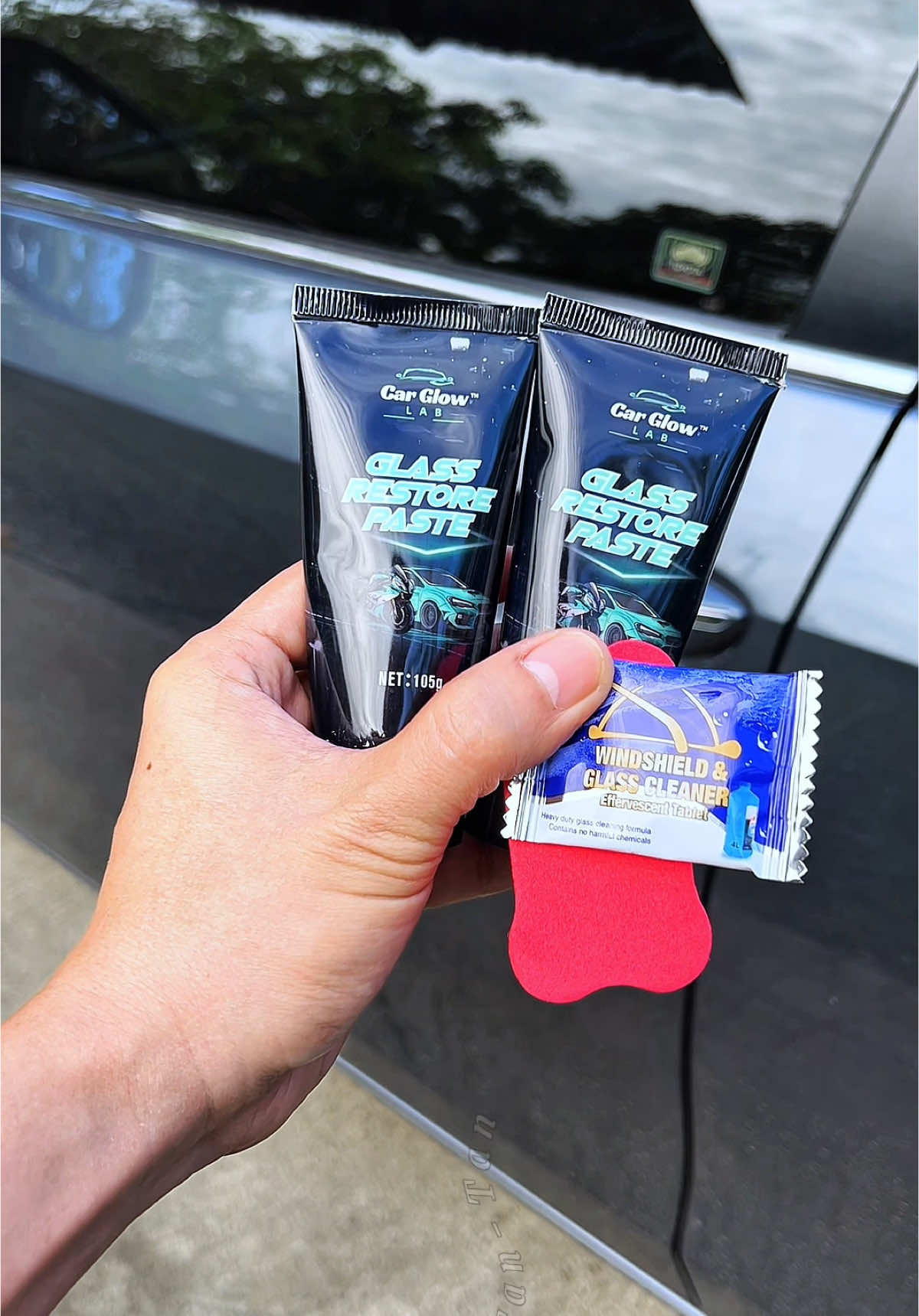 Sobrang solid tanggal agad ang acid rain at water marks sa auto mo. #glassrestorepaste#acidrainremover#watermarkremover#cgl#carglowlab#solid#sobra  