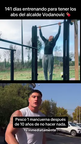 Día 141 entrenando para tener los abs del alcalde Vodanovic Se entrena en días buenos y en los malos, con alegría a con tristeza vamos con todo igual. #gym #motivacion #gymhouse #disciplina #mentalidad #calistenia #365days #avance #gymmotivacion #reto #viral #gymhumor #abs 