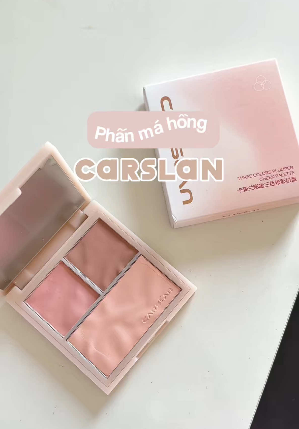 Phấn má hồng 3 ô nhà Carslan #carslan #phanmahong #phanma #makeup #blush #reviewlamdep #goclamdep #unboxing #viral #foryou #laiuunbox 
