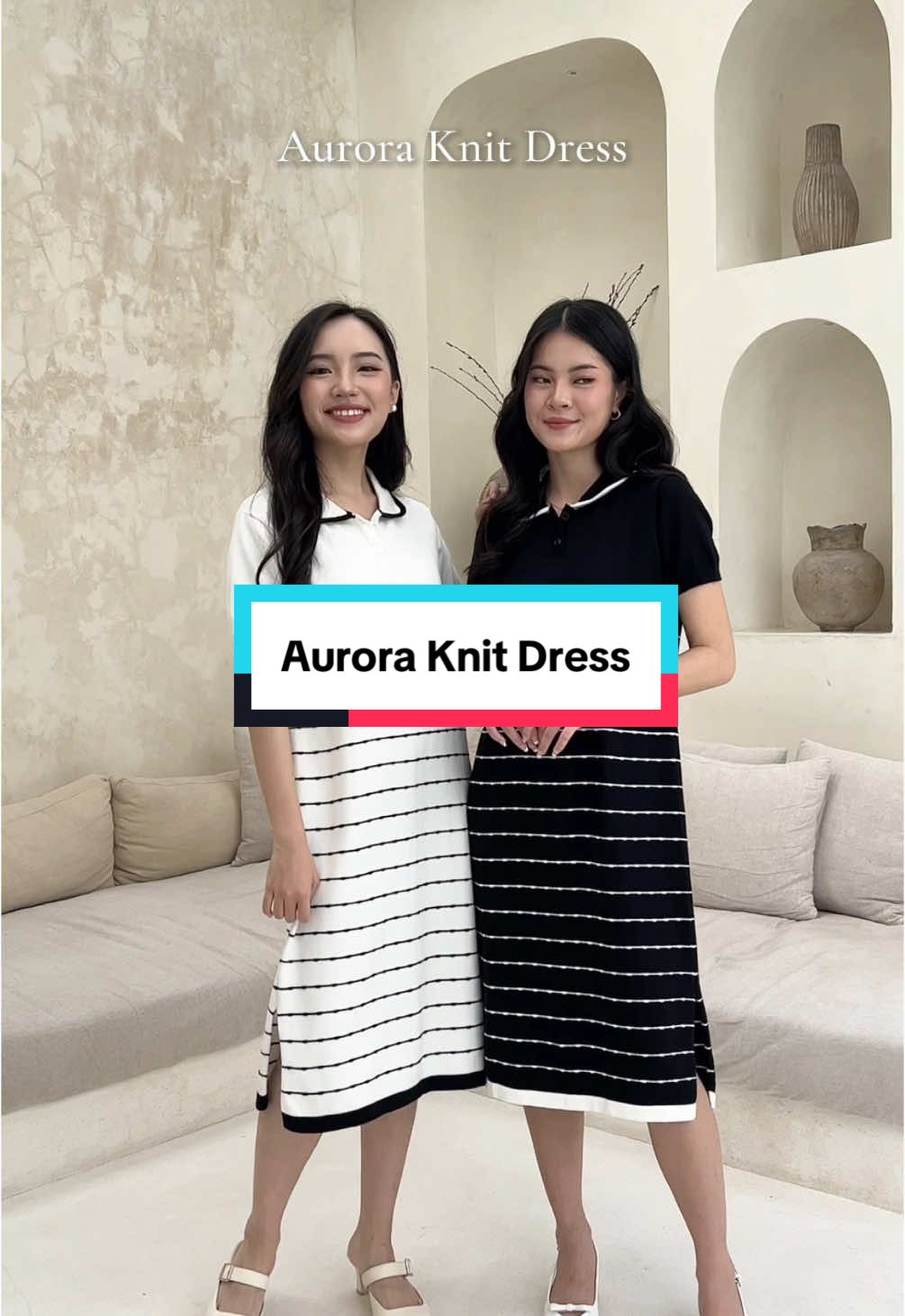 Nggak perlu usaha lebih! knit dress ini udah paham cara bikin kamu terlihat lebih slim 😉 #knitwear #dress #wanita 