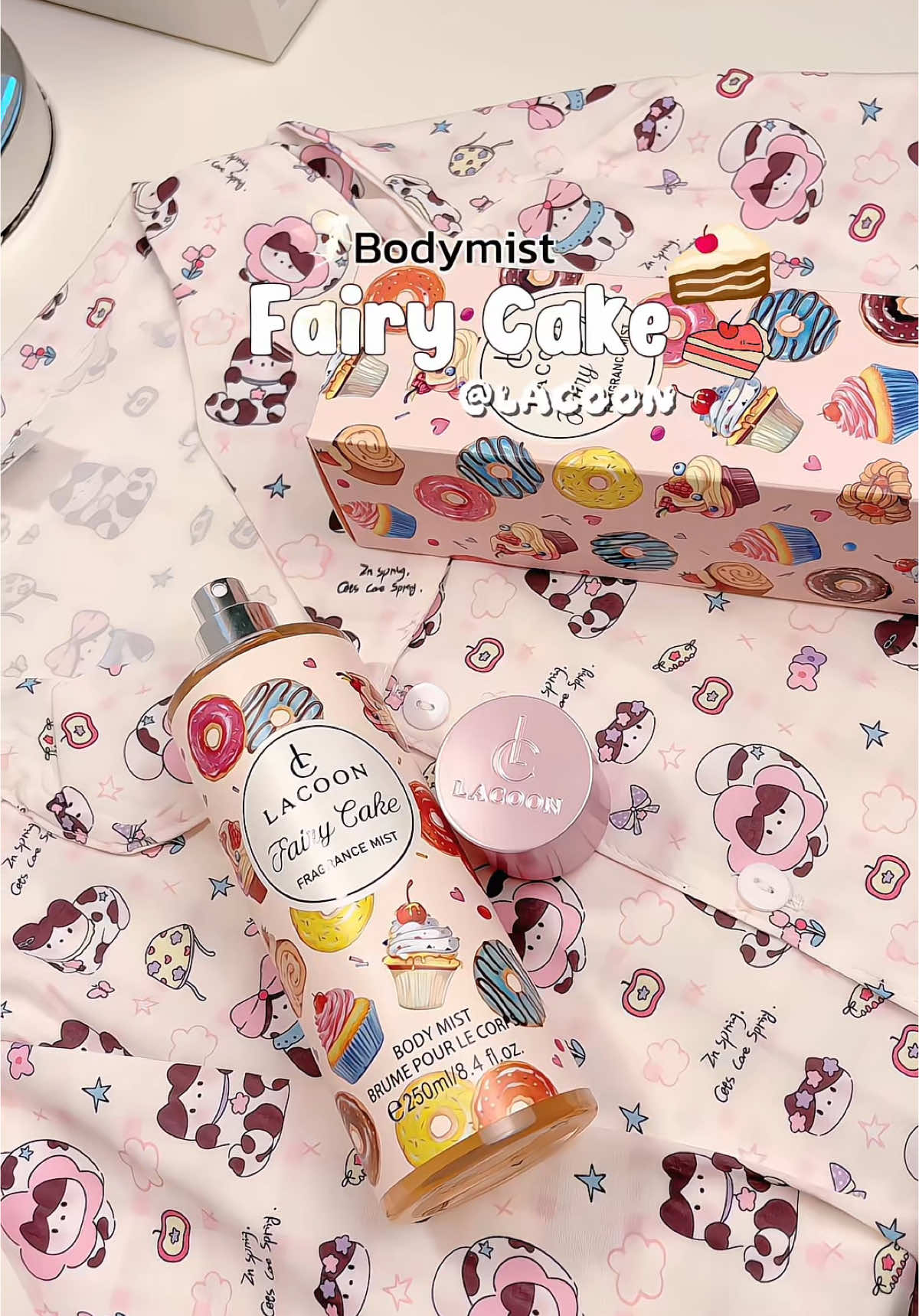 🍰🧁Ẻm đúng thơm lun á, ngọt ngào dễ thương như chiếc bánh ngọt🧁 vịiii ✨ #bodymistlacoon #lacoon #unboxing #bodymist 