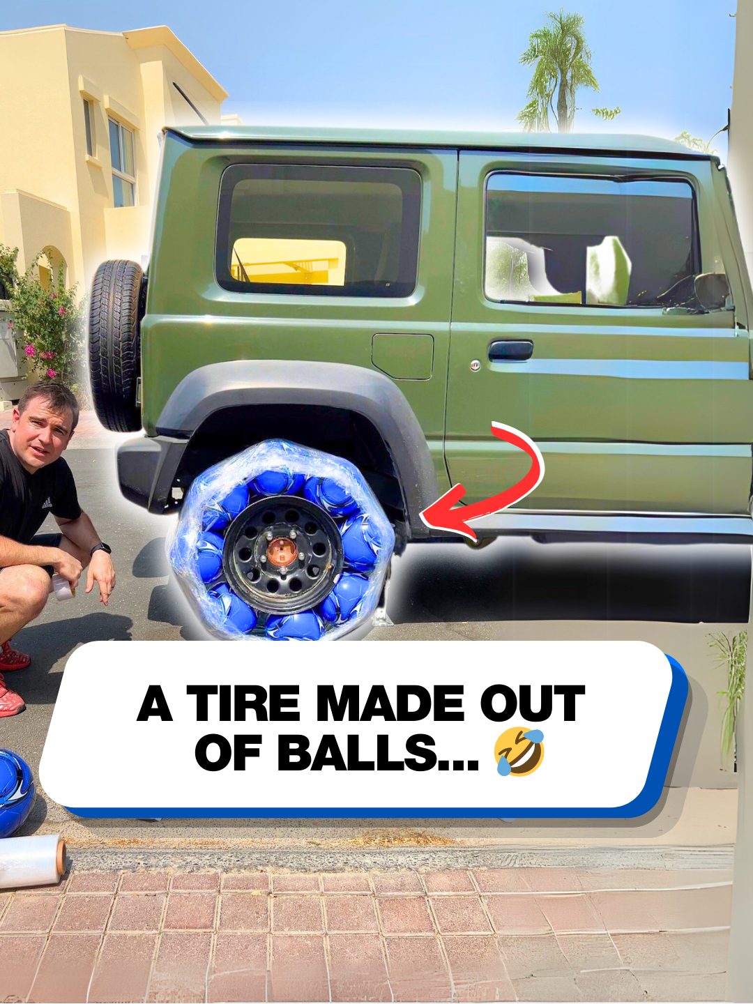 This is not your regular ball game 😅 #tire #DIY #fail