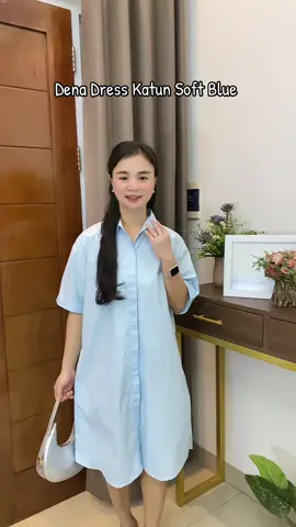 Dena dress katun soft blue  . #dress  #mididress  #outfitideas  #dresscasual  #dresskatun 