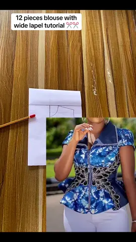12 pieces blouse with wide  lapel tutorial ✂️✂️✂️ #fashiontutor #sewingtutorialsforbeginners #patternmakingtutorial #fyp #viral #fashiontiktokforyou #sewingtutorial #fypviraltiktok #sewingtutorials #fashiondesign #blazerjacket #necklinedesign  #creatorsearchinsights 