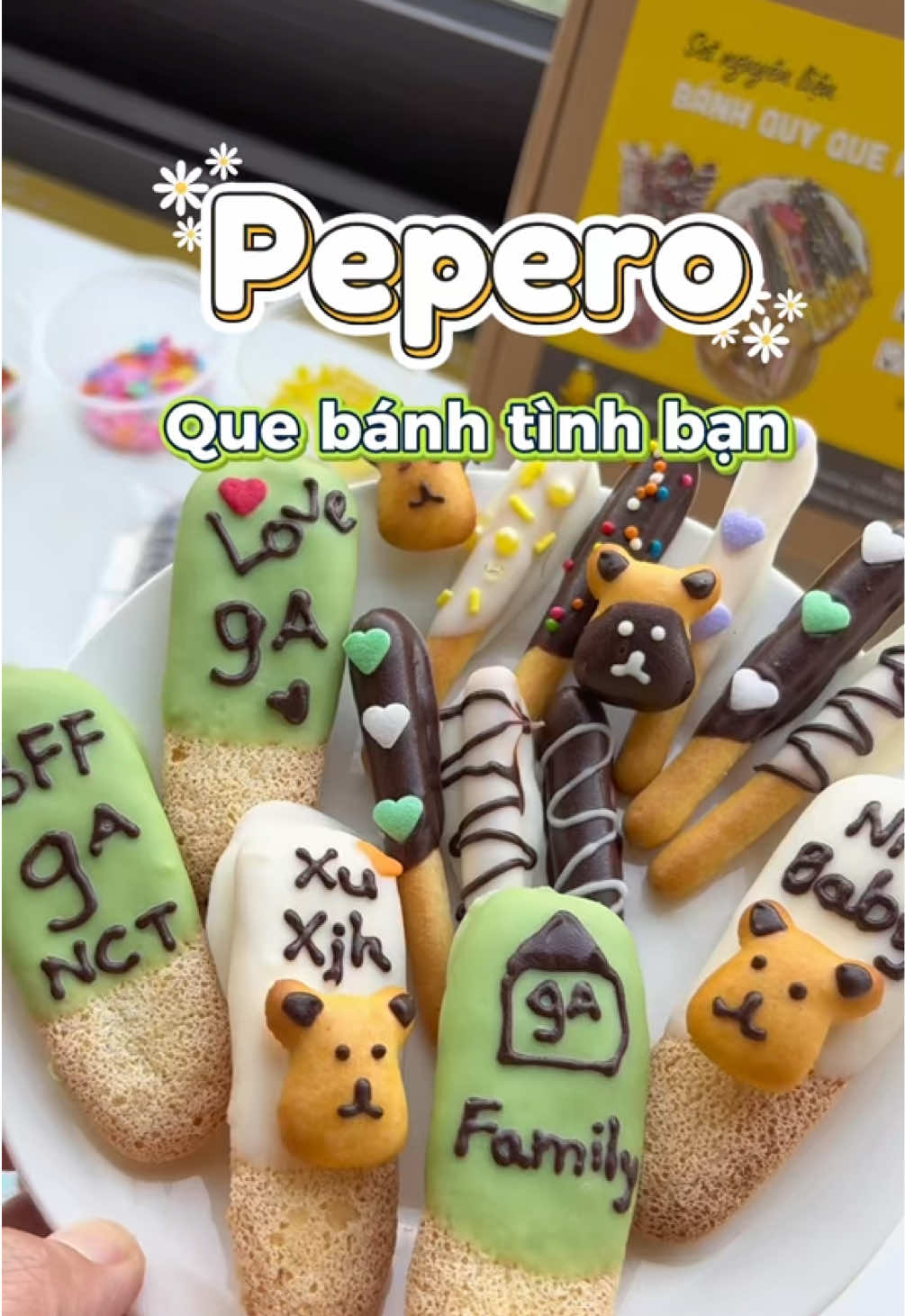 Que bánh tình bạn #pepero #beemart #setnguyenlieulambanh #muasamtaitiktokshop #diycake #gocsangtao #xuhuongtiktok #tiktokshop #banhquyque #banhquepepero 
