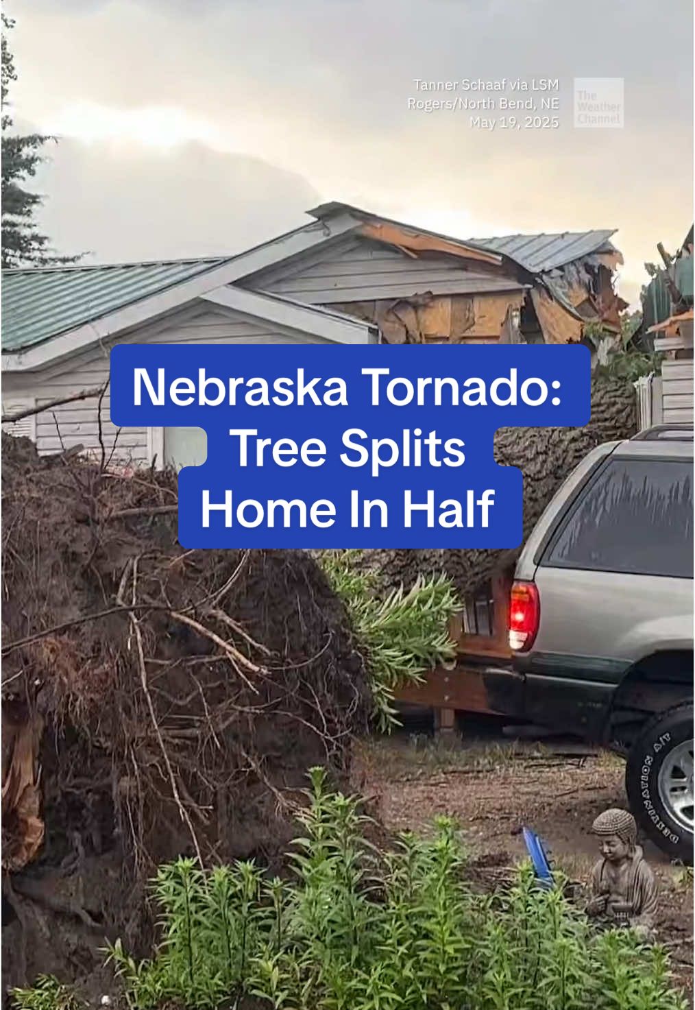 A Nebraska man is lucky to be alive after a reported tornado touched down between Rogers and North Bend on Monday. Here’s how he narrowly escaped. #TheWeatherChannel #news #fyp #weather #weathertok #weatherchannel #Nebraska #closecall #damage #tree #tornado #Home #pov #caughtoncamera 