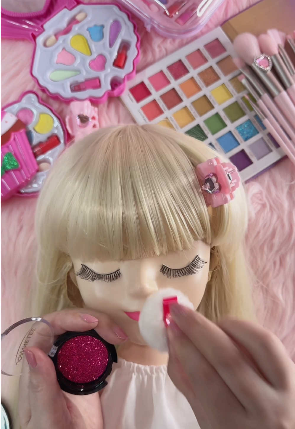 ASMR Makeup💄 Mannequin Beauty Transformation Pink Coloring Cosmetic Unboxing Satisfying Sounds❤️ #asmr #asmrmakeup #makeup #mannequin #beauty 