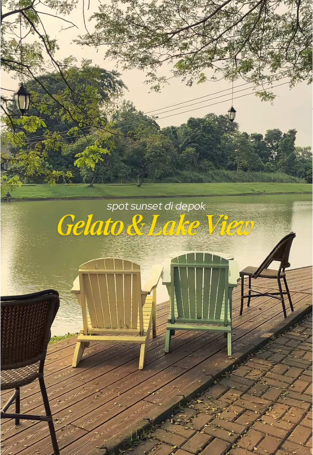 gelato, lake view & sunset🤍 #vilolakeside#cafedepok 