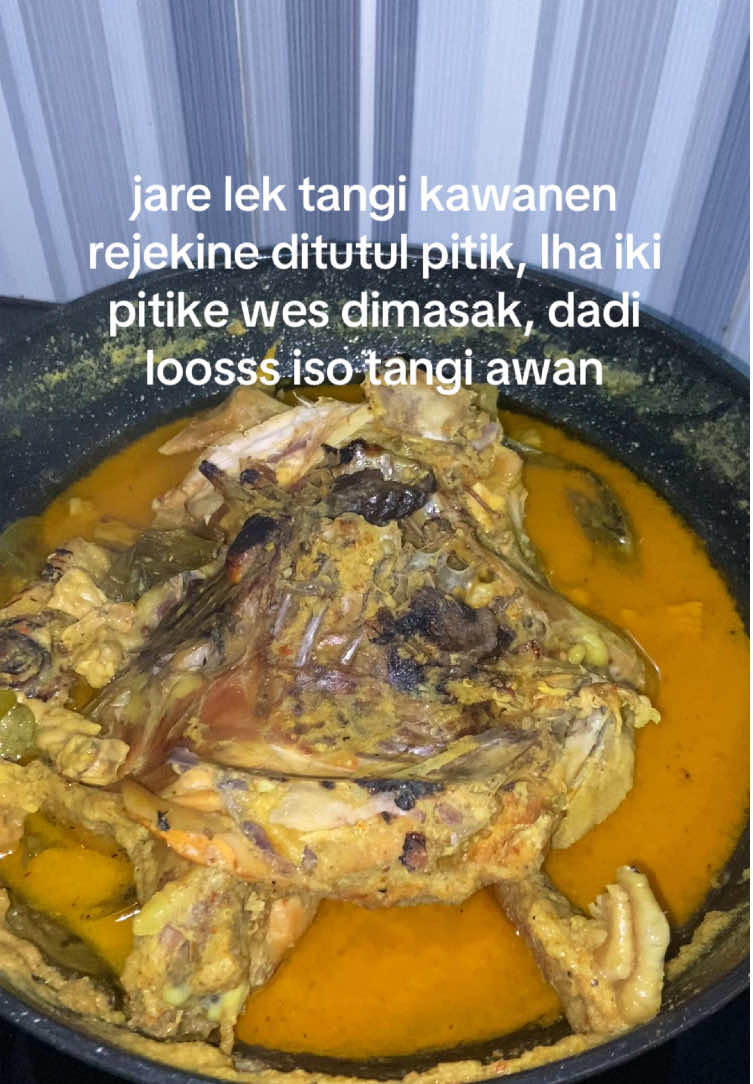 Rejekine dipangan pitik, yo genti pitik e tak pangan