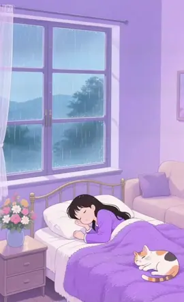 Let the rain sing you to sleep 🎶 🌧️💜 #relaxingrain #sleepwithrainsound #deepsleep ##5minutesofpeace #healingmusic #StressRelief #RelaxwithMe2025 