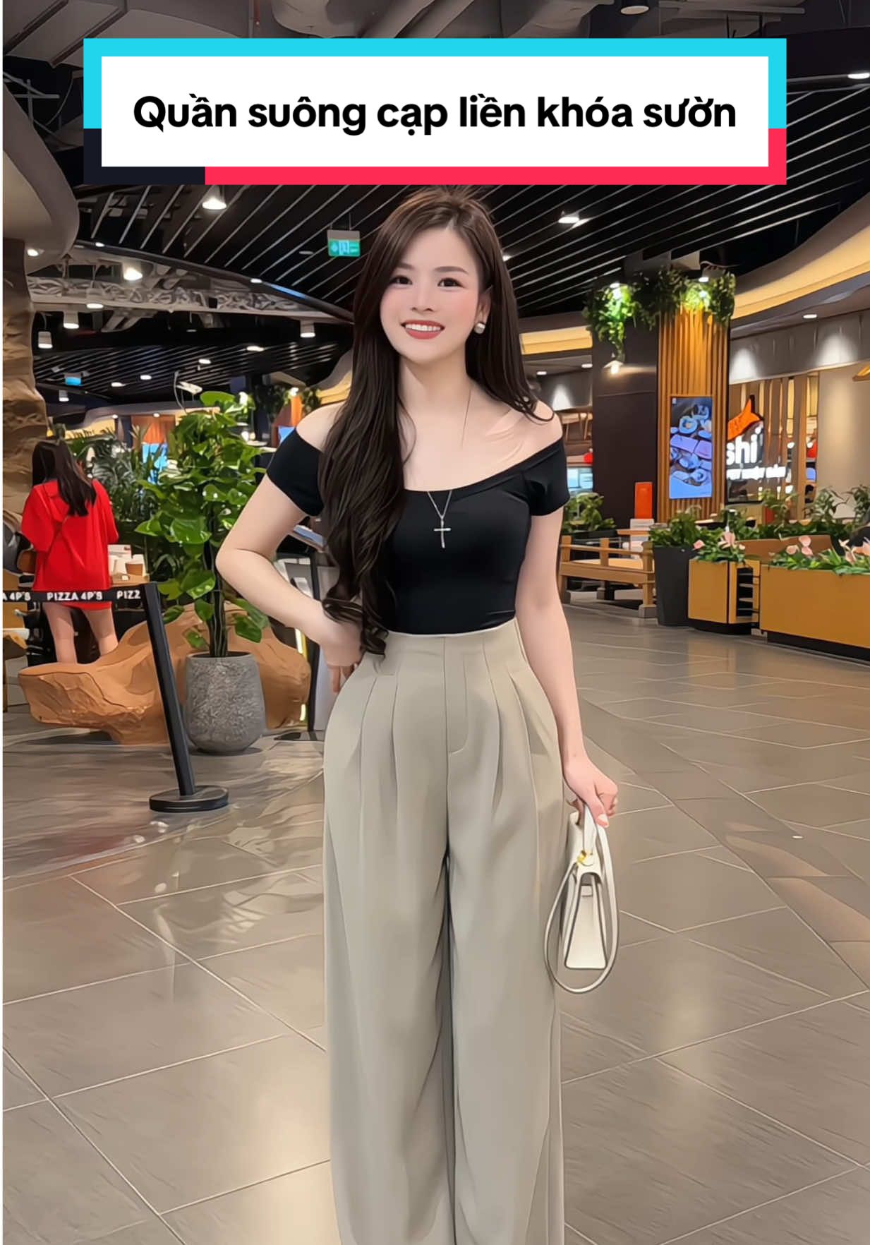 Quần suông ống rộng cạp liền khóa sườn tôn dáng #duyenrungrinh #quansuong #quanongrong #quancongso #quannu #quandainu #quansuongnu #quancapcao #phoidoxinh #shopping #xuhuong #review #thoitrang #fypシ゚ 