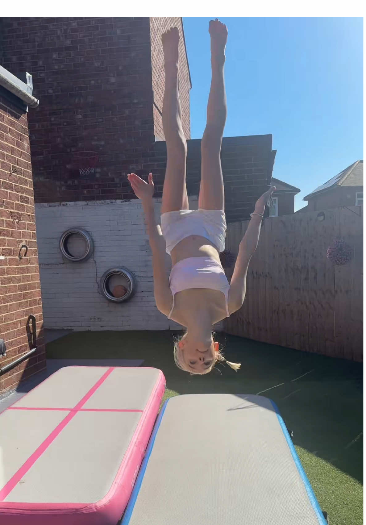 Littlw practice in garden love watching her 🩷#blowthisupforme #sopround #welldone #daugher #fyp #cheerleading 