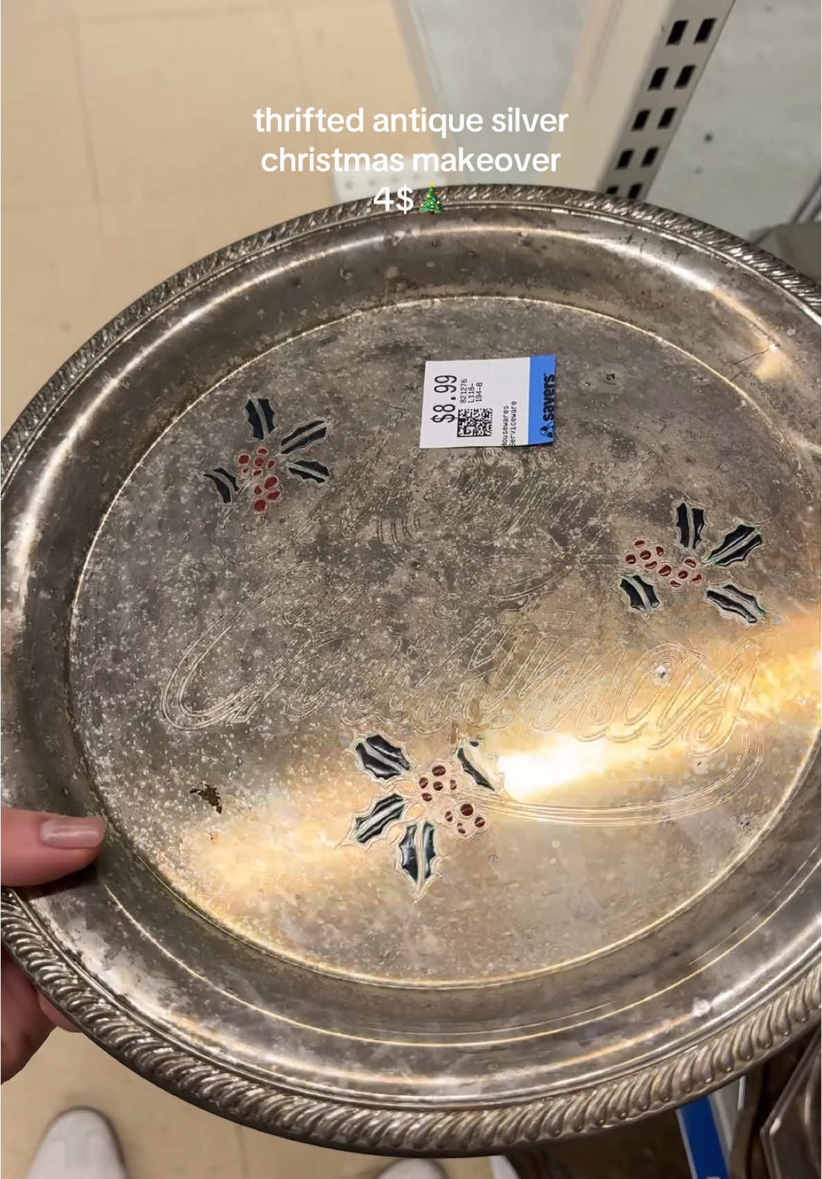 Thrift Flip: Silver Christmas🫧🧽 #foryoupage #asmr #thrifted #silver 