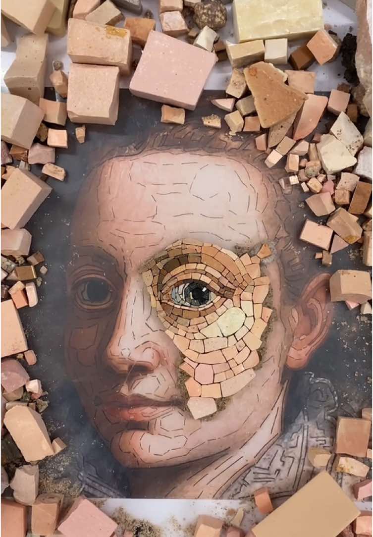 Powdery shades are my personal paradise🌸They are my feelings, my tenderness, my love!  #mosaic #mosaico #mosaicart #mosaique #мозаика #mosaicportrait #sofonisbaanguissola 