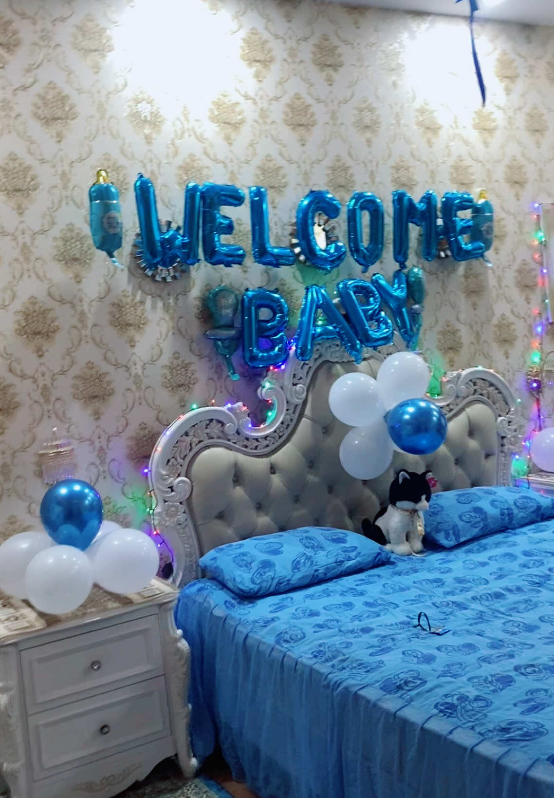 Welcome Home Baby  #babysmile #baby #newborn #welcome #Home #room #blue #theme #boy #balloons #decor 