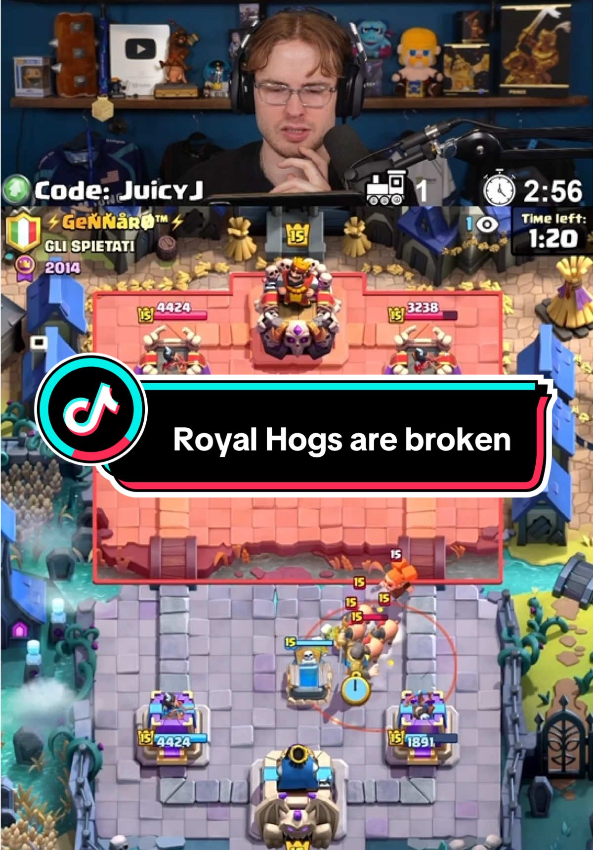 ARE ROYAL HOGS BROKEN?? #clashroyale #streamer #GamingOnTikTok #juicyjcr 
