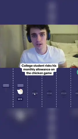College student risks his monthly allowance on the chicken game #kickstreaming 