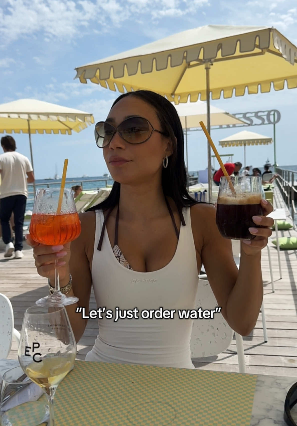 ABsolutely not I’ll have a cold brew, a spritz, a coke and MAYBE a glass of water 🫡🫣 #cannes 